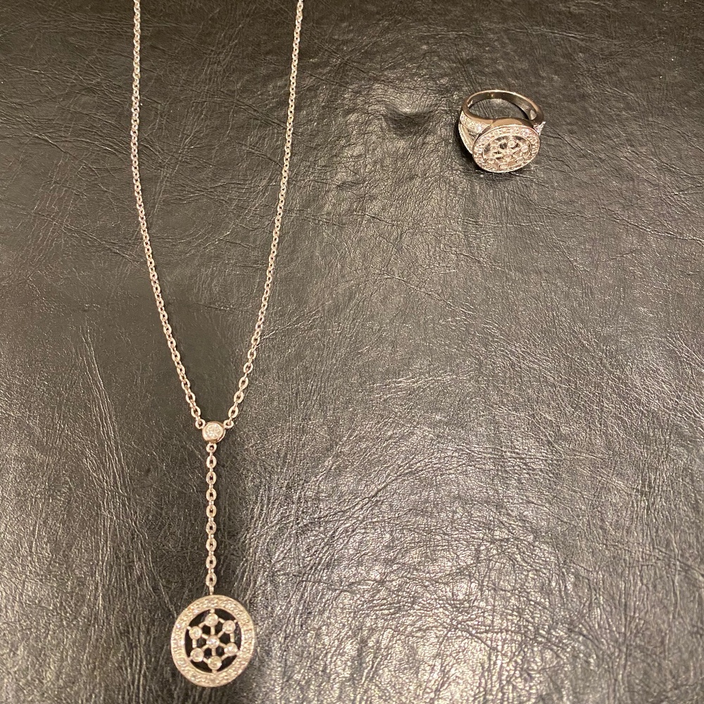 Necklace and ring (sterling silver with zirconia)